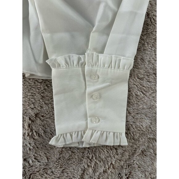 In The Style x Lorna Luxe ruffle trim blouse in white Size 20 New - Picture 13 of 16